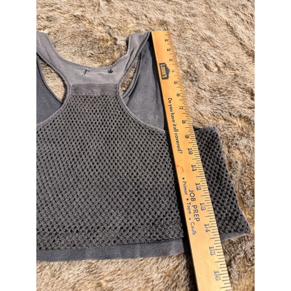 VTG Women’s M Crop Tank Top Shirt Black Sleeveless Racer Back Sheer Sportego - Picture 4 of 6